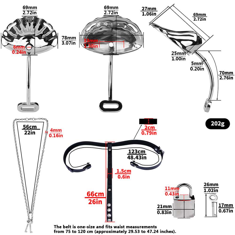 Wearable Metal Shell Invisible Chastity Cage