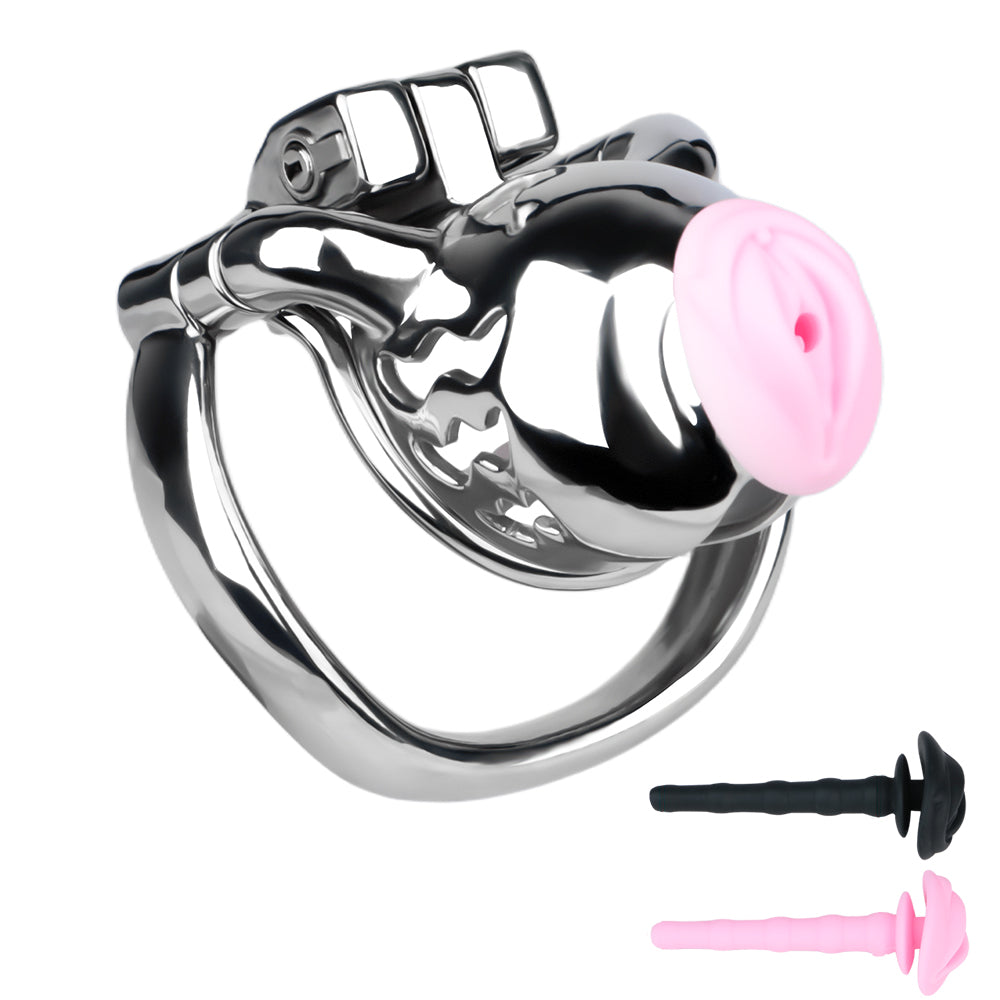 Weighted Chastity Cage Training with Silicone Catheter