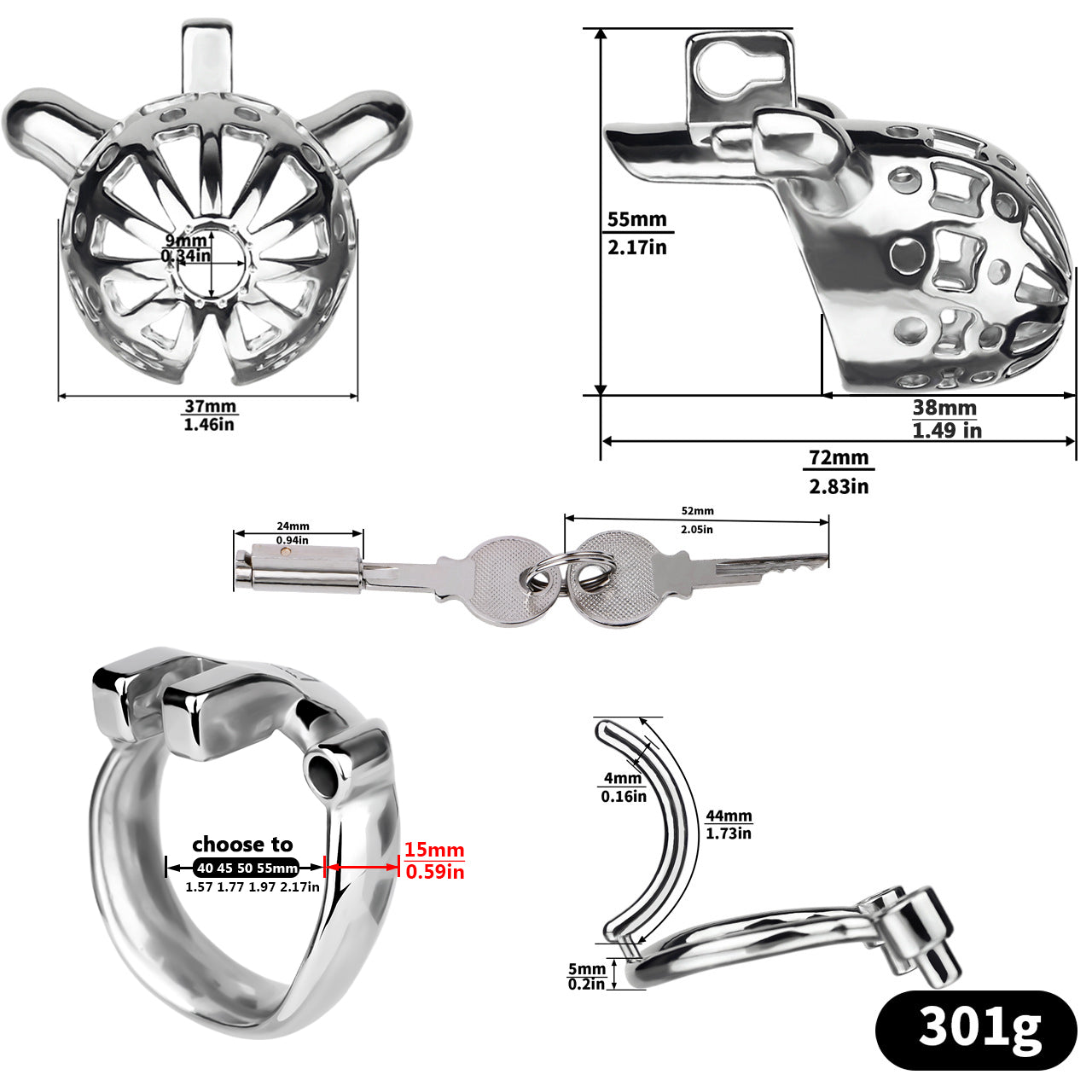 Weighted PA Chastity Cage