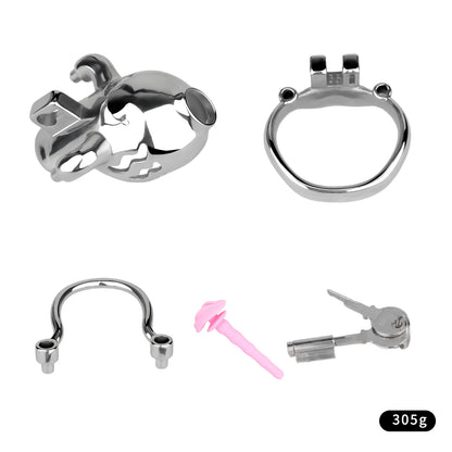 Weighted Chastity Cage Training with Silicone Catheter | F262C