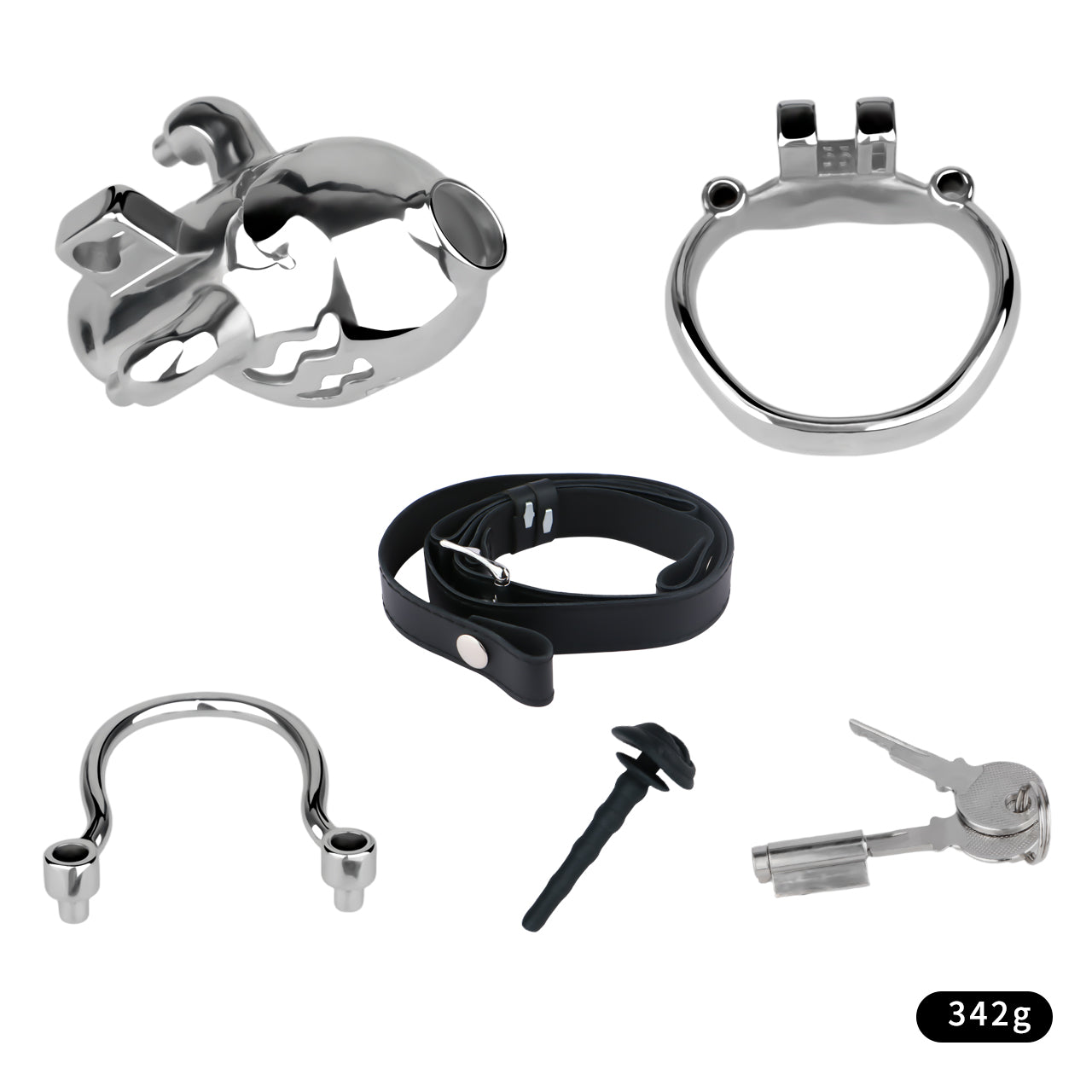 Weighted Chastity Cage Training with Silicone Catheter | F262C