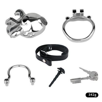 Weighted Chastity Cage Training with Silicone Catheter | F262C