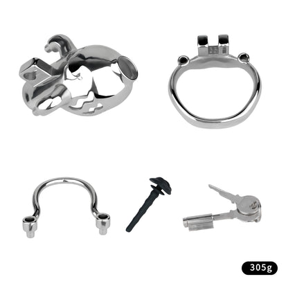 Weighted Chastity Cage Training with Silicone Catheter | F262C