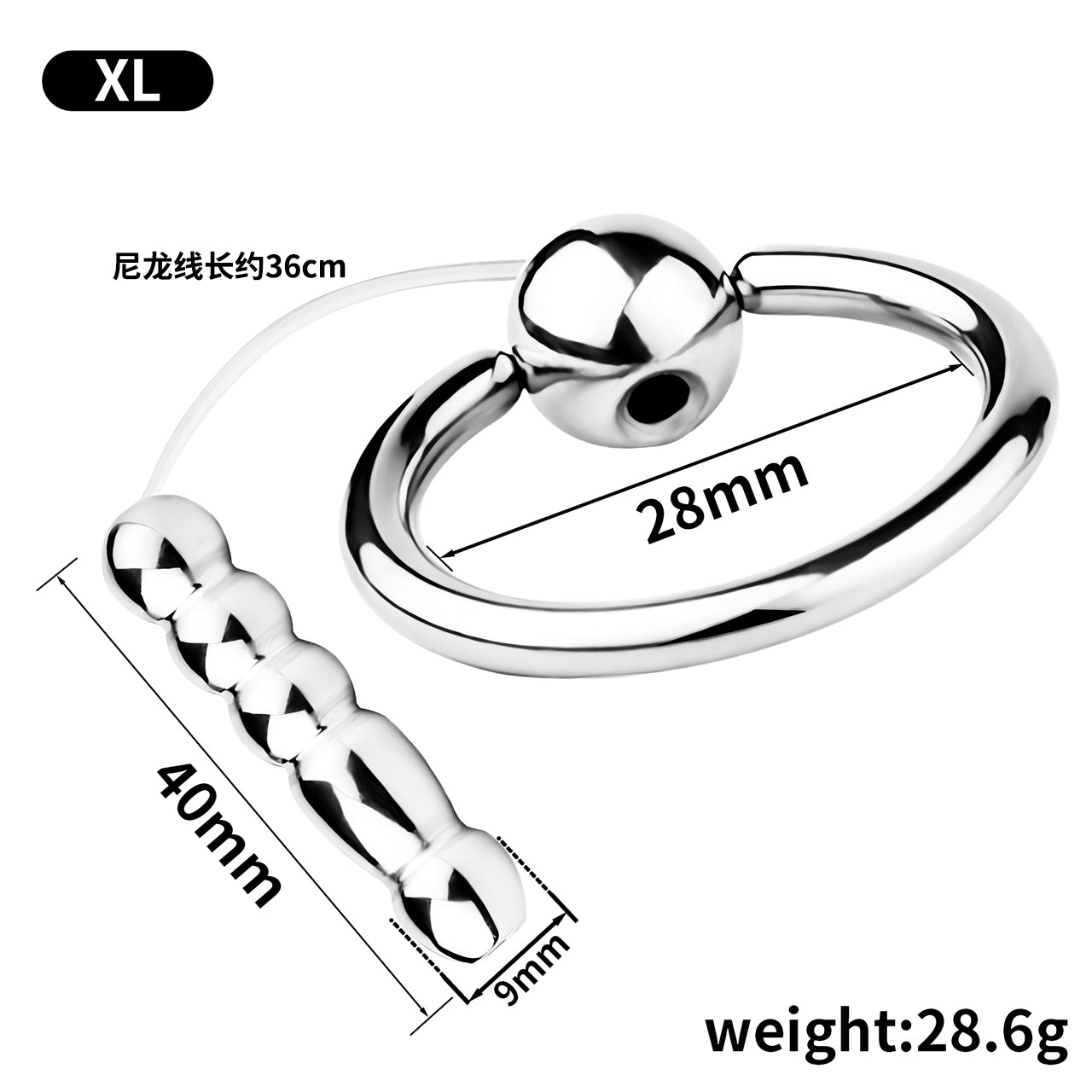 Ribbed-Shaped Prostate Massager with Nylon Cord and Pull Ring | F3209 - FRRK
