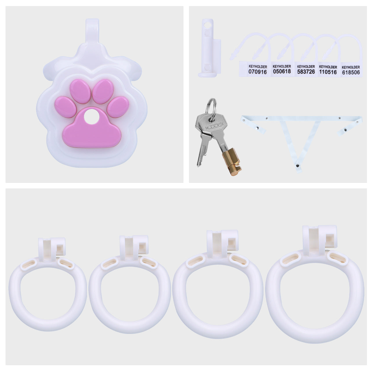 Kawaii Cat Paw Flat Chastity Cage