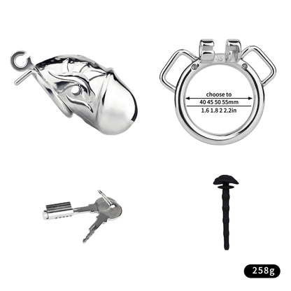 Metal Chastity Dick Locking Cage- Silver