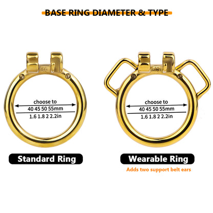 Cobra Series Mamba Chastity Cage | F312A Large Size - Golden