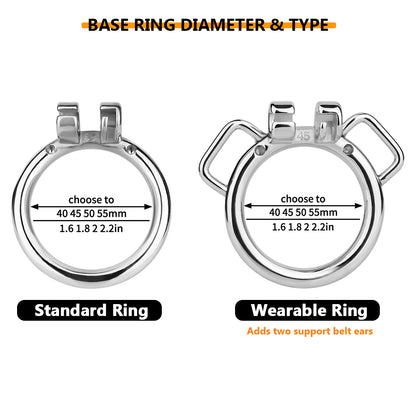 Metal Chastity Dick Locking Cage- Silver