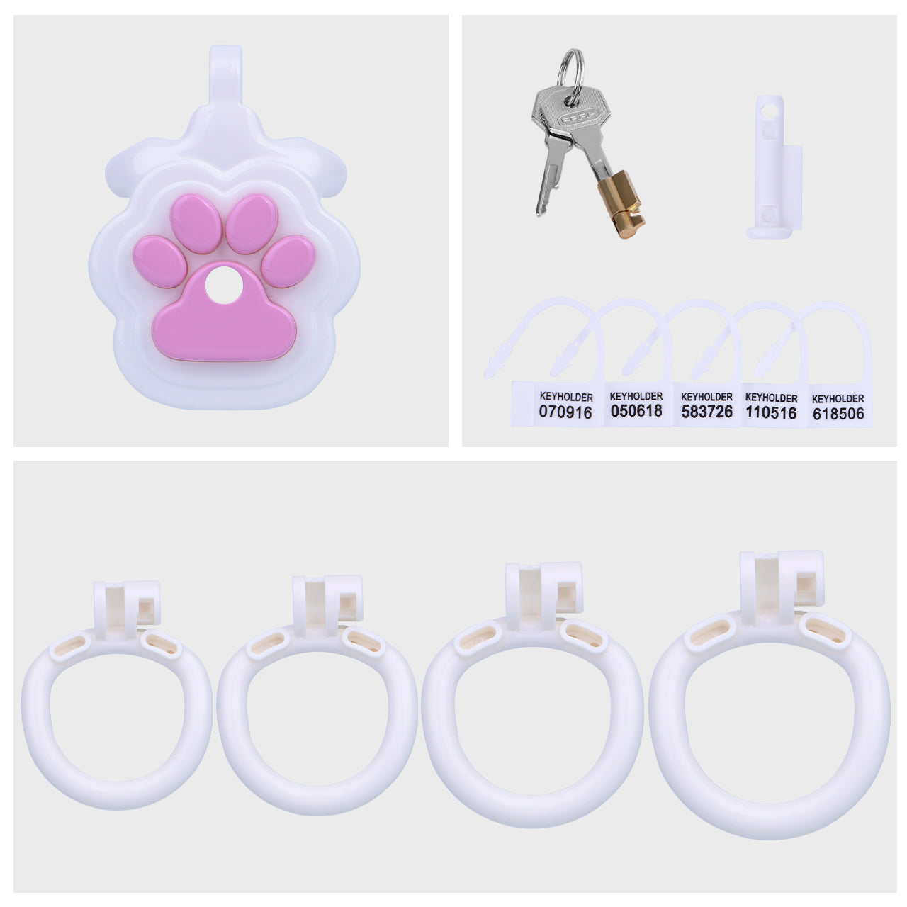 Kawaii Cat Paw Flat Chastity Cage