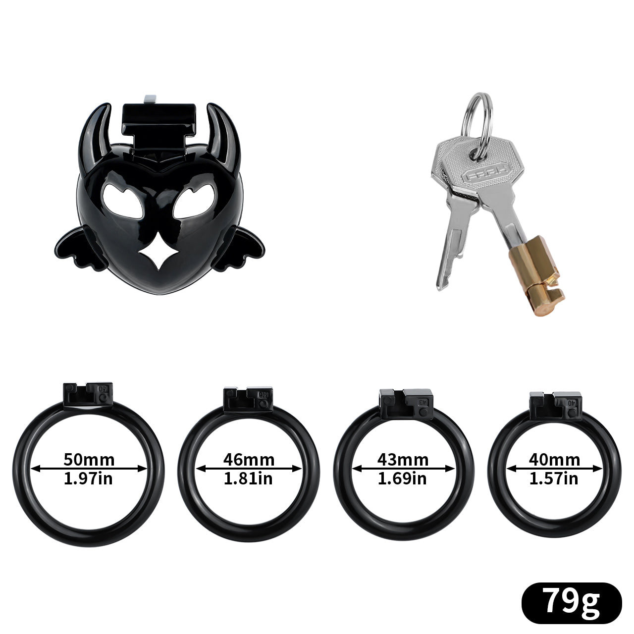 Flat Dark Devil Chastity Cage | F329A