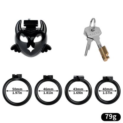 Flat Dark Devil Chastity Cage | F329A