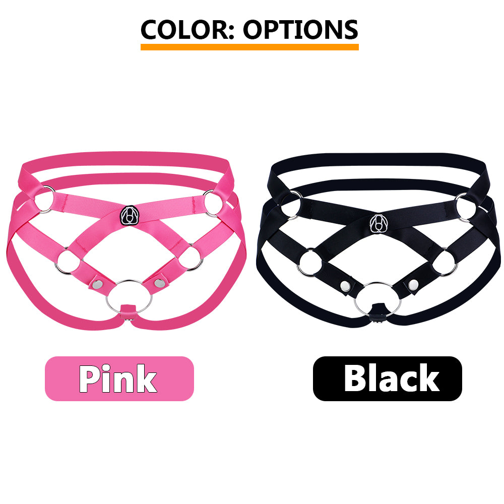 Elastic T-Back Chastity Harness | PU12