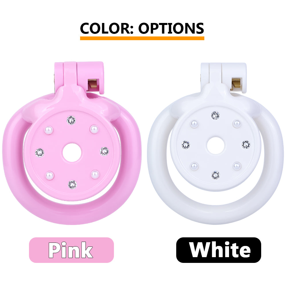 ABS Resin Rhinestone Flat Chastity Cage | AS606