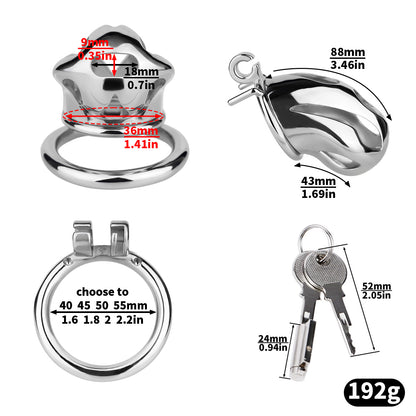 Cobra Series Mamba Chastity Cage | F312A Medium Size - Silver
