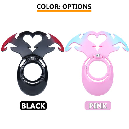 Succubus Rhinestone Dual Cock Ring Chastity Cage | AS211