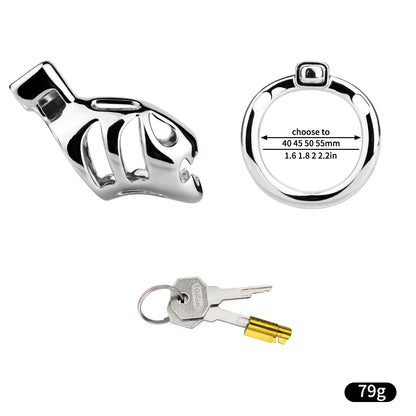 Big-Mouth Predator Aluminum Alloy Chastity Cage