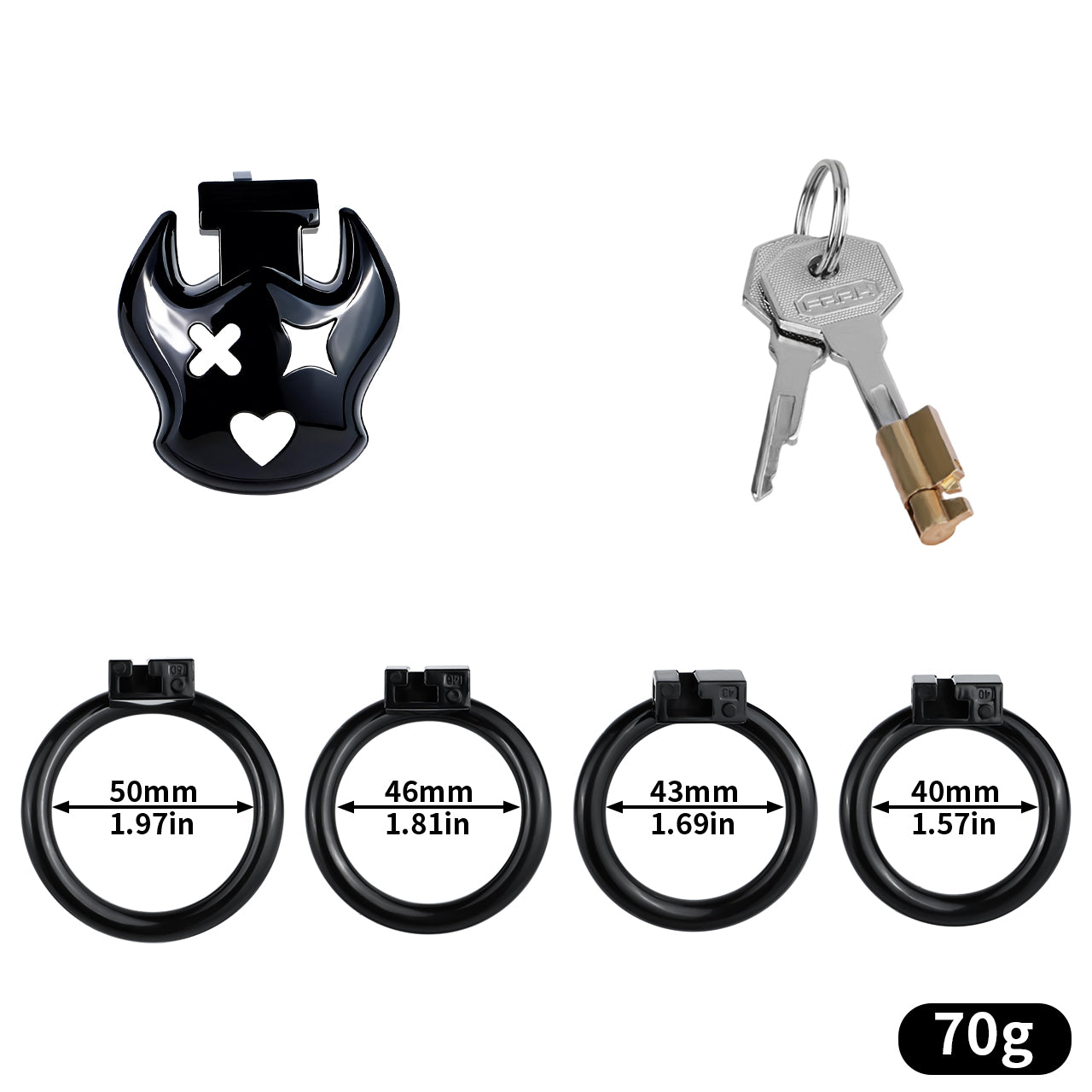 Flat Dark Devil Chastity Cage | F329A