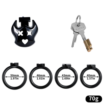 Flat Dark Devil Chastity Cage | F329A