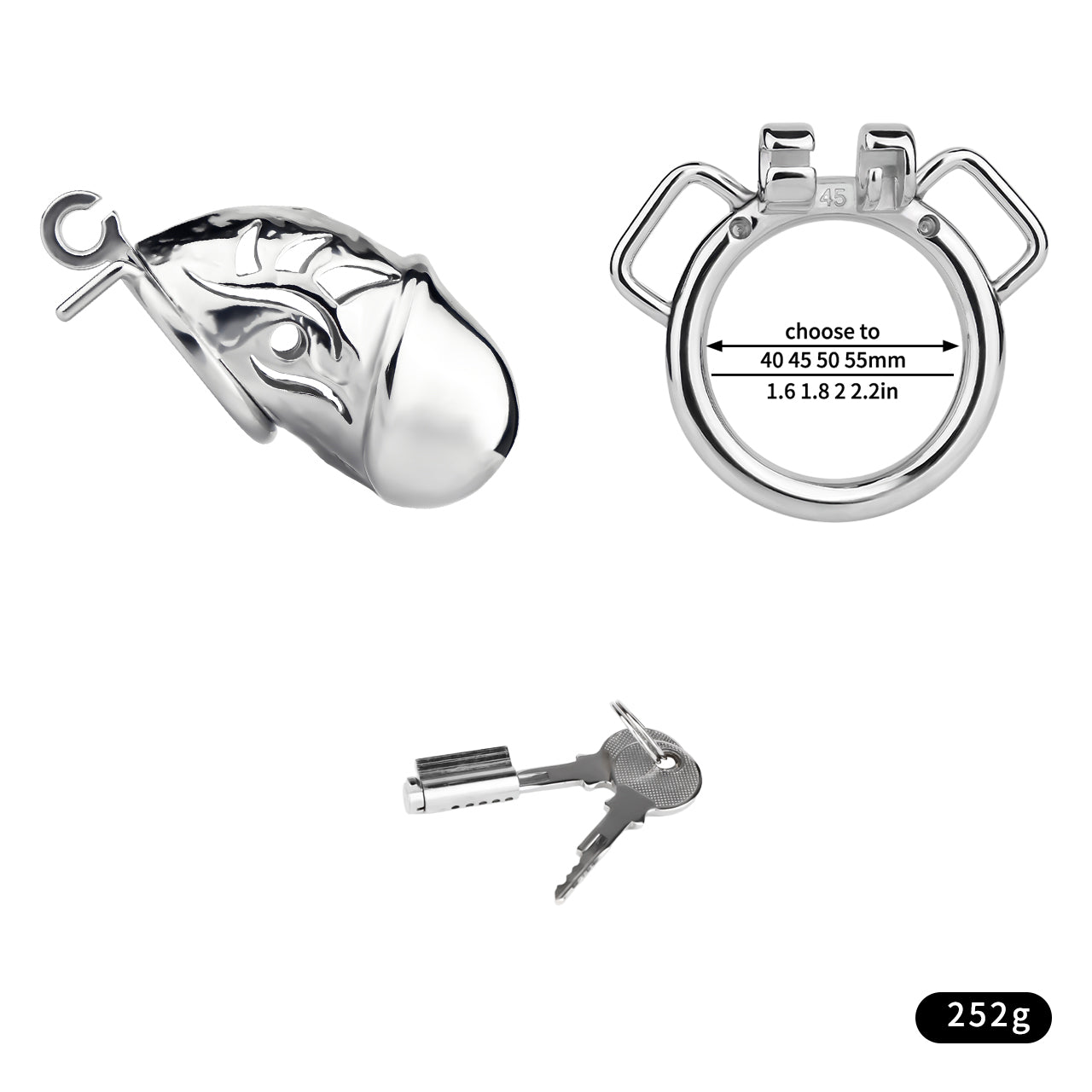 Metal Chastity Dick Locking Cage- Silver