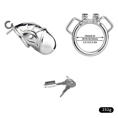 Metal Chastity Dick Locking Cage- Silver