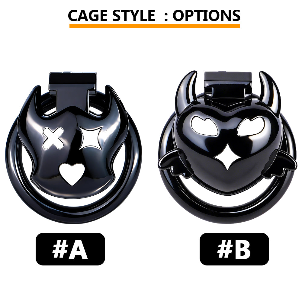 Flat Dark Devil Chastity Cage | F329A