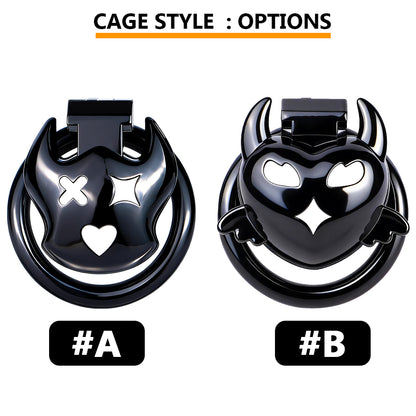Flat Dark Devil Chastity Cage | F329A
