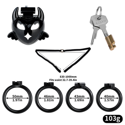 Flat Dark Devil Chastity Cage | F329A