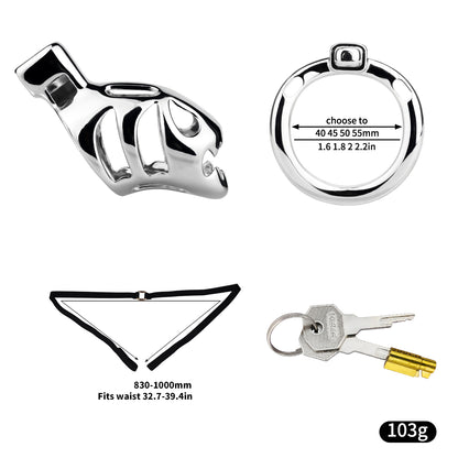 Big-Mouth Predator Aluminum Alloy Chastity Cage