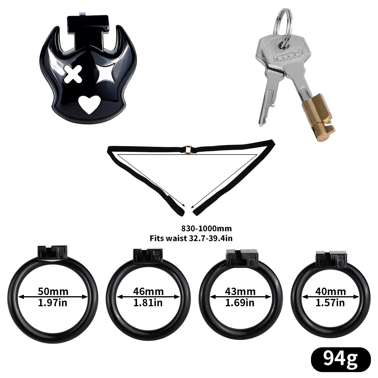 Flat Dark Devil Chastity Cage | F329A
