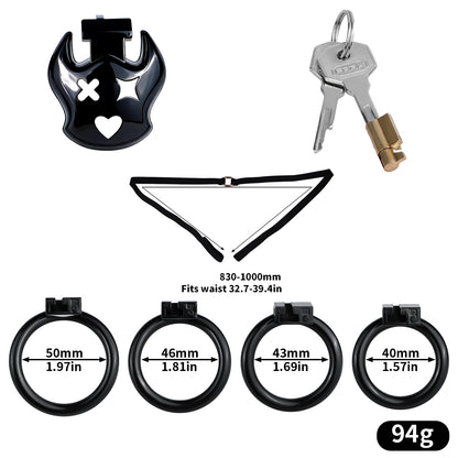 Flat Dark Devil Chastity Cage | F329A