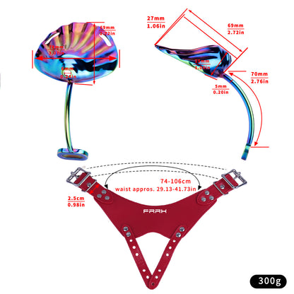 Wearable Colorful Metal Shell Invisible Chastity Cage | F277A