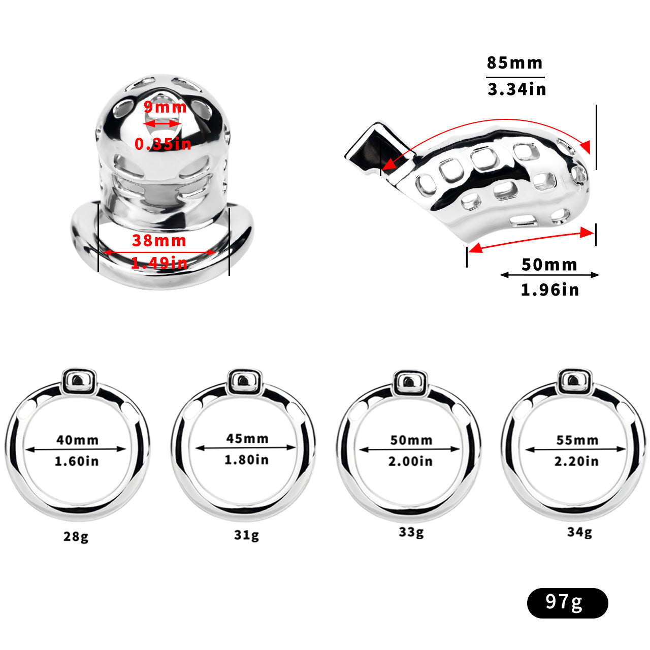 Aluminum Alloy Chastity Cage