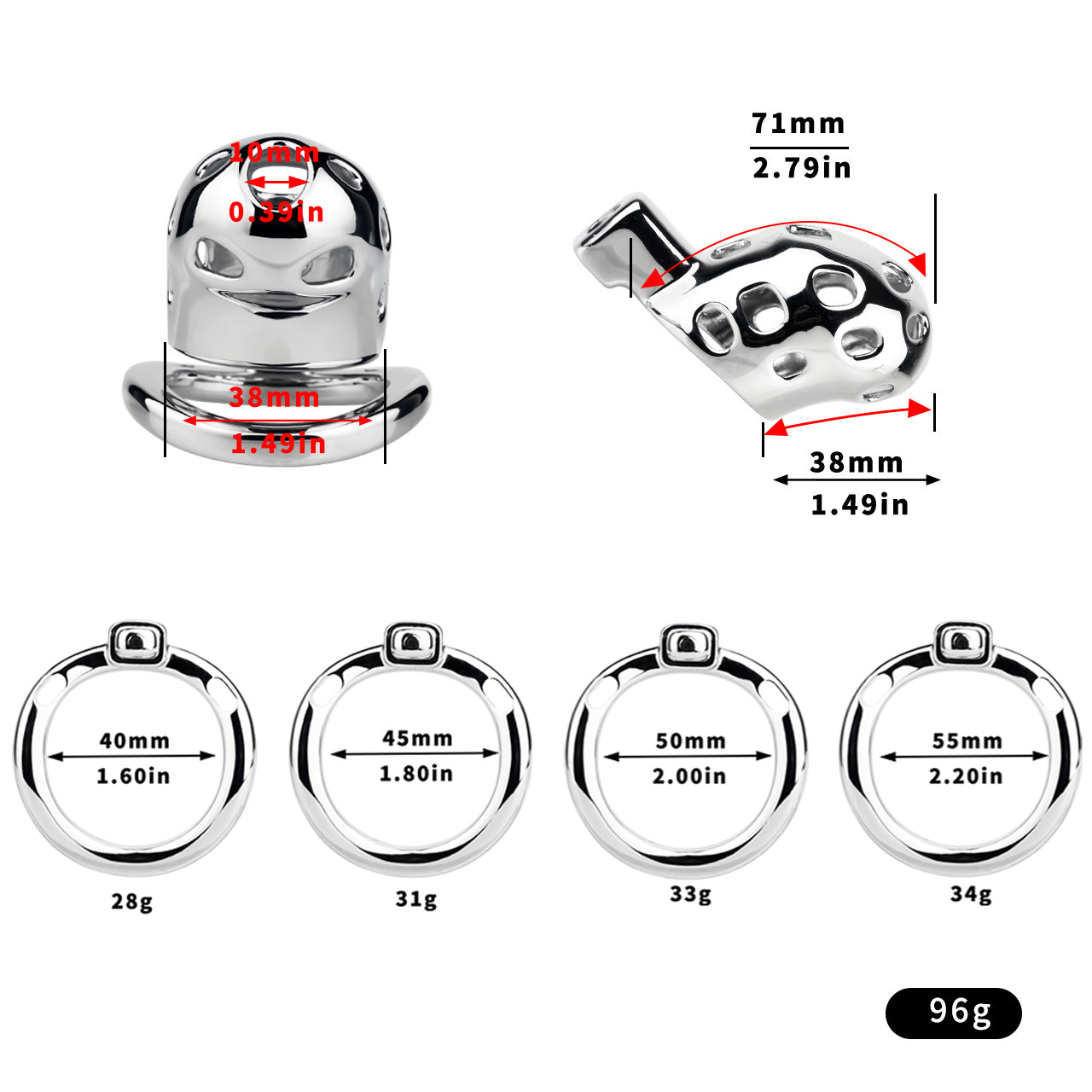 Aluminum Alloy Chastity Cage