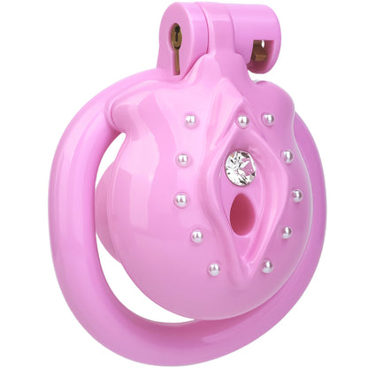 ABS Resin Rhinestone Inverted Pussy Chastity Cage | AS604