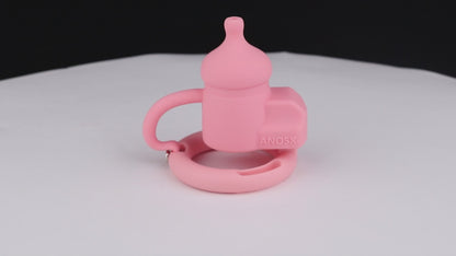 Silicone Baby Bottle Starter Chastity Cage | AS121