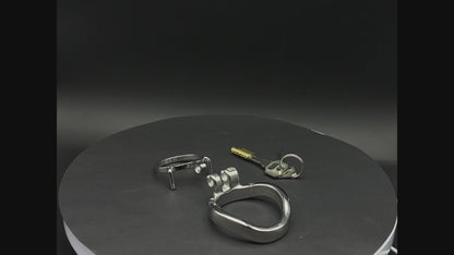 Cage de chasteté à double anneau pénien, F3122