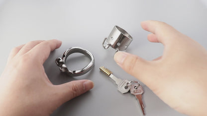 Split-Front Opening Male Chastity Cage, F3098