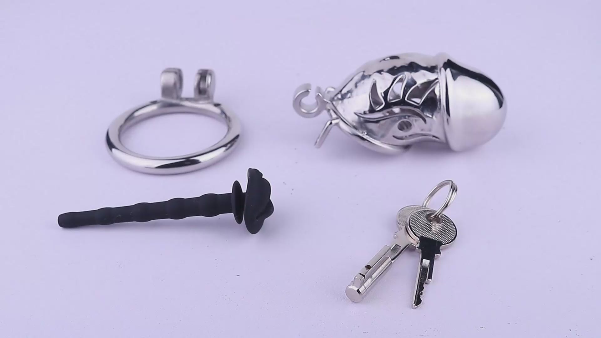 Metal Chastity Dick Locking Cage- Silver
