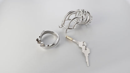 Dangling cock cage, Curve Spiked Chastity Cage, F3104