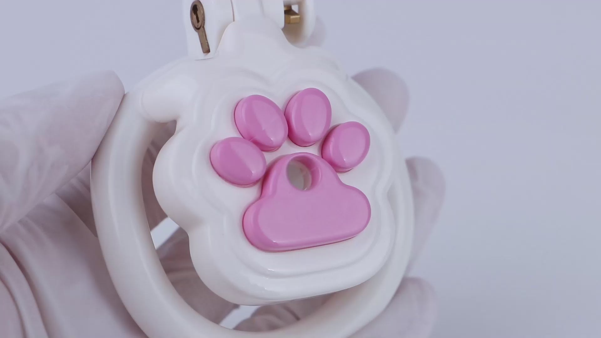 Kawaii Cat Paw Flat Chastity Cage