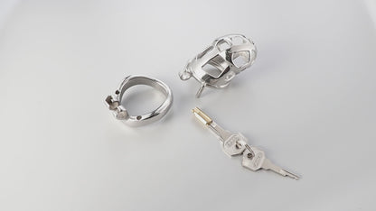 Cage de chasteté masculine en acier inoxydable de petite taille Mamba, F3153
