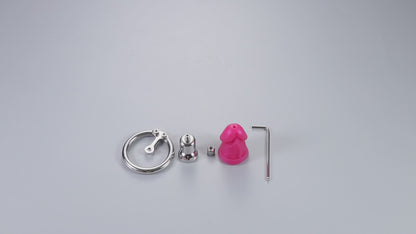 Flat Inverted Chastity Cage With Dildo, F3404