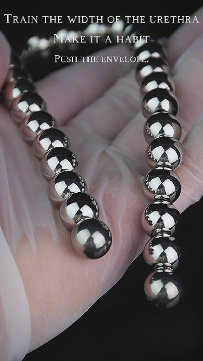 Metal Soft Urethral Sounds Penis Plug with Chain  - Round shaped | F3223