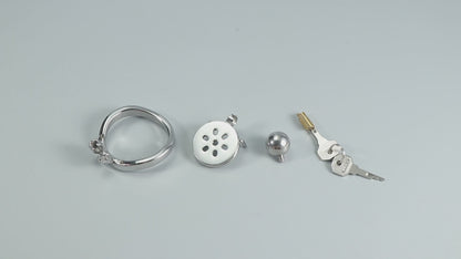 Flat Chastity Cage with Solid Metal Negative Ball, F3193