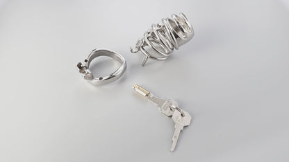 Split-Front Open Spiked Chastity Cage, F3103