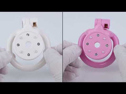 ABS Resin Rhinestone Flat Chastity Cage | AS606