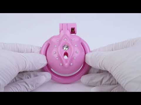 ABS Resin Rhinestone Inverted Pussy Chastity Cage | AS604