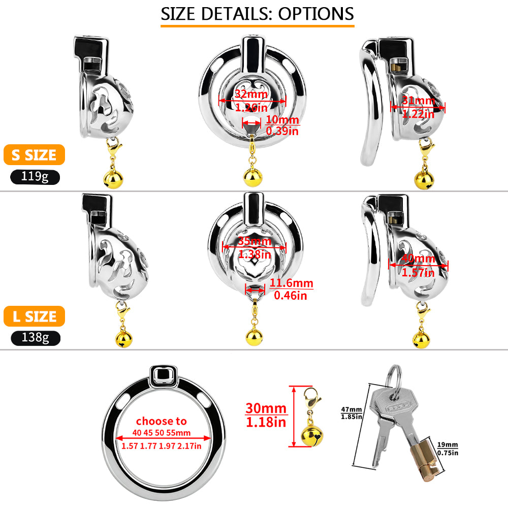 Auspicious Cloud Bell Chastity Cage | F324A